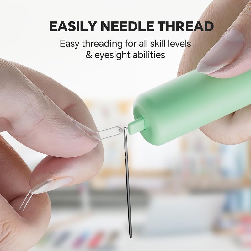 QinYj 2 in 1 Automatic Needle Threaders Seam Ripper Sewing Tools Family Life Sewing Tools Seam Rippers Telescopic Safety Threading Device - Image 5